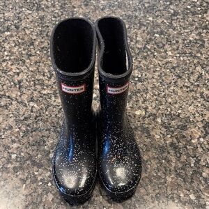 Hunter Sparkling Black Rain Boots
